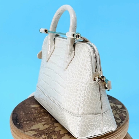 Authentic Strathberry Dome Mini Crocodile Embossed Handbag in Vanilla - Picture 7 of 14